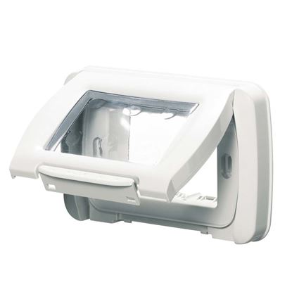 Immagine di PLACCA STAGNA GEWISS, SYSTEM, AUTOPORTANTE, 3 MODULI, COLORE BIANCO NUVOLA