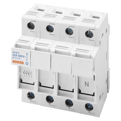 Immagine di PORTAFUSIBILE SEZIONABILE GEWISS, 3P+N, 10,3X38, 690 V, 32 A, 4 MODULI