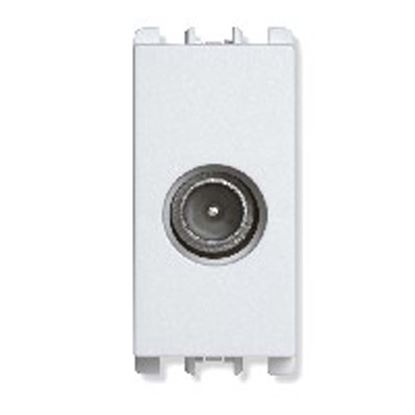 Immagine di PRESA TV DIRETTA, SIMON URMET NEA, ATTENUAZIONE 0,5 DB, MASCHIO, IEC 169-2, 1 MODULO, COLORE BIANCO