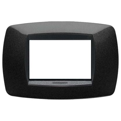 Immagine di PLACCA MODO, 3 MODULI, IN TECNOPOLIMERO, COLORE NERO