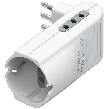 Immagine di ADATTATORE CORNER SALVASPAZIO, 2 PRESE 10 A, 1 PRESA TEDESCA, COLORE GRIGIO