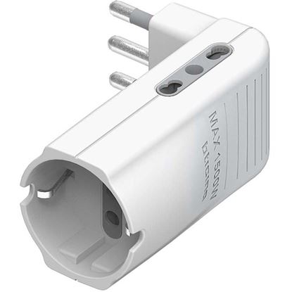 Immagine di ADATTATORE CORNER SALVASPAZIO, 2 PRESE BIPASSO 10/16 A, 1 PRESA TEDESCA, COLORE BIANCO
