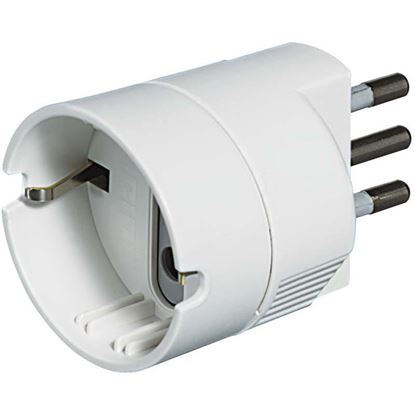 Immagine di ADATTATORE SPINA 2P+T 10 A, PRESA TEDESCA, COLORE BIANCO