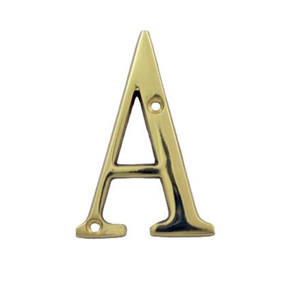 Immagine di LETTERA CIVICA, IN OTTONE LUCIDO, H 7,62 CM, A