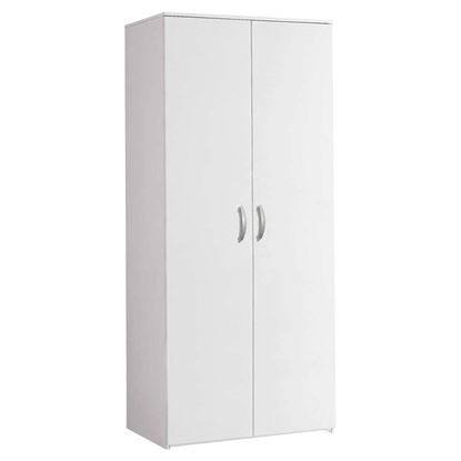 Immagine di ARMADIO 2 ANTE BATTENTI TUBO APPENDI ABITI, PIEDINI PLASTICA, L81XP52XH175 CM, BIANCO