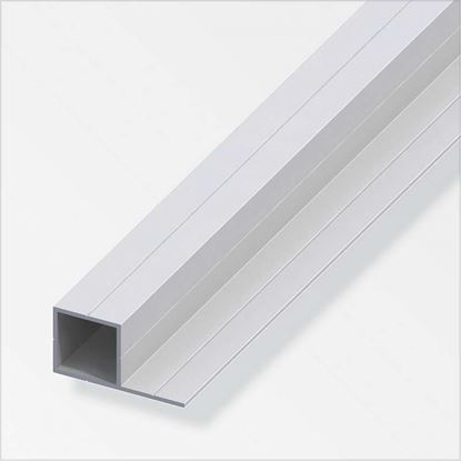 Immagine di TUBO QUADRATO, ALLUMINIO ARGENTO, 1,00 MT, 23,5 MM