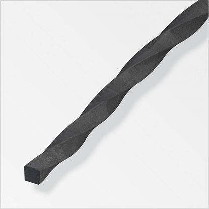 Immagine di BARRA QUADRATA ACCIAIO A SPIRALE, 1 MT,  10X10 MM