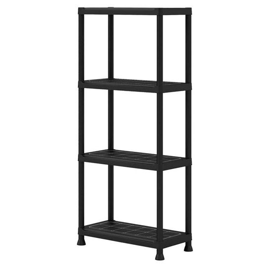 Immagine di SCAFFALE PLUS 4 RIPIANI IN RESINA, 60X30XH135 CM, PORTATA 20 KG, COLORE NERO