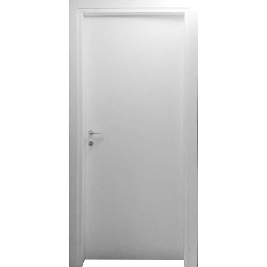 Immagine di PORTA MARA BIANCO, TELAIO PIATTO, REVERSIBILE, ACCESSORI CROMO SATINATO, 88X214 CM