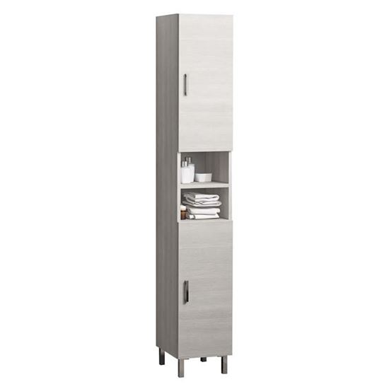Immagine di COLONNA PISA, CON 2 ANTE REVERSIBILI, 3 RIPIANI FISSI, 4 RIPIANI SFILABILI,30X34H185 CM, COLORE LARICE