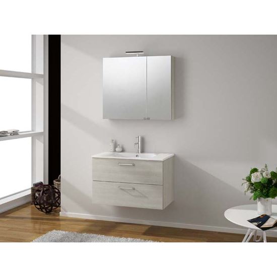 Immagine di SPECCHIO CONTENITORE, 2 ANTE, ILLUMINAZIONE A LED, 81X15XH70 CM