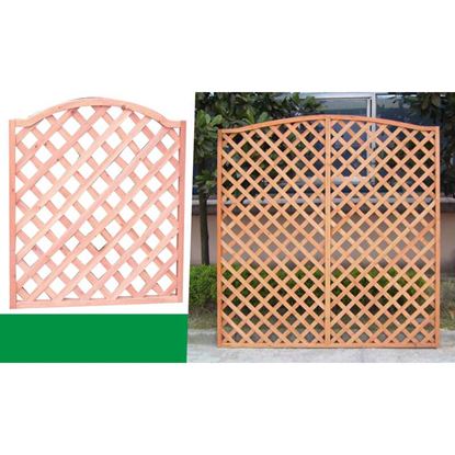 Immagine di GRIGLIATO IN LEGNO, AD ARCO, 180X3,5XH190 CM, CON RINFORZO CENTRALE
