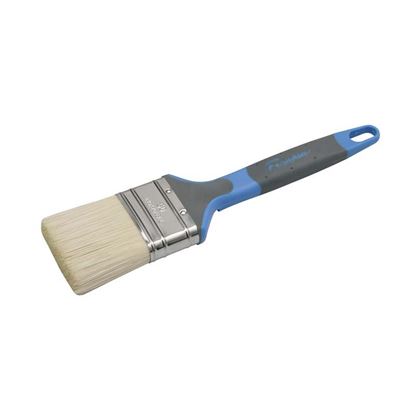 Immagine di PENNELLO PROFESSIONALE PIATTO MANICO SOFT TOUCH AD ACQUA, GHIERA INOX, FIBRA FILLPRO, 18 MM