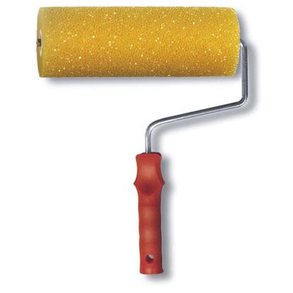 Immagine di RULLO SPUGNA GRANA MEDIA, GAMBO GALVANIZZATO ARGENTO Ø 7 MM, MANICO POLIPROPILENE A VITE, 22 CM