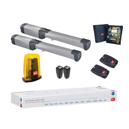 Immagine di KIT APRICANCELLO PHOBOS BATTENTE A25 AC , 230 V, COMPLETO DI LAMPEGGIANTE E TELECOMANDO, ANTA FINO A  2,5 MT,  400 KG