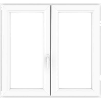 Immagine di FINESTRA PVC 120X140 CM BIANCA 6 CAMERE, 2 ANTE, BATTENTE, DOPPIO VETRO