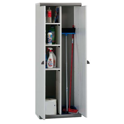 Immagine di ARMADIO ALTO 2 ANTE PORTASCOPE, IN RESINA, GRIGIO, 63X39X169 CM