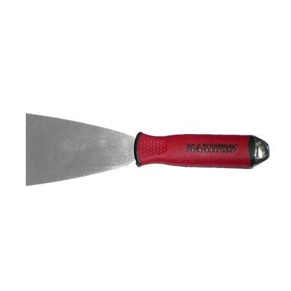 Immagine di SPATOLA MANICO IN GOMMA, PER STUCCO, ACCIAIO INOX, 80 MM