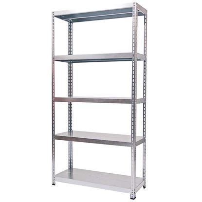 Immagine di SCAFFALE 5 RIPIANI KIT 100, GRIGIO, 100X40X187 CM, 50 KG PER RIPIANO, MONTAGGIO A BULLONI