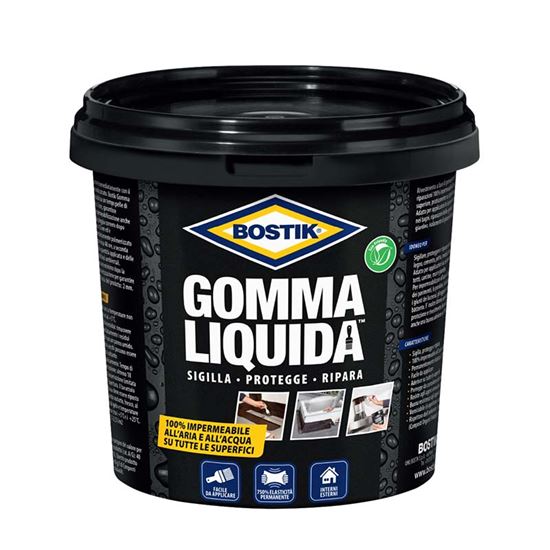 Immagine di GOMMA LIQUIDA BOSTIK, 100% IMPERMEABILE, PER TUTTE LE SUPERFICI, SIGILLA PROTEGGE, RIPARA CREPE, 0,75 LT