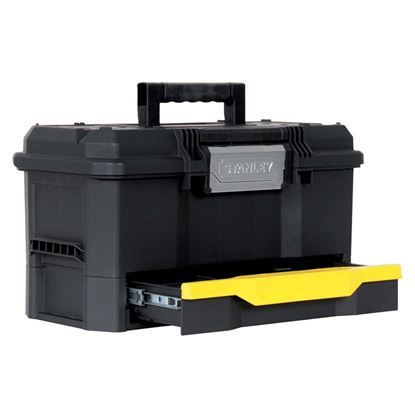 Immagine di CASSETTA STANLEY ONE TOUCH, PORTAUTENSILI 19", SISTEMA APERTURA AD UNA MANO, VASCHETTA,  48,1X27,9X28,7 CM