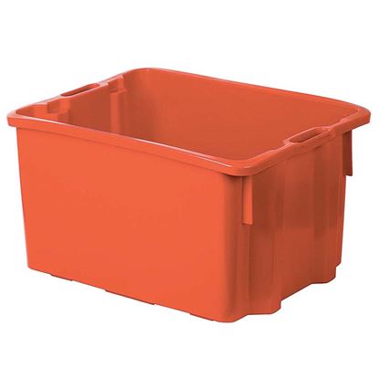 Immagine di CASSA CHIUSA PEHD IMPILABILE, COLORE ARAGOSTA, 65 LT